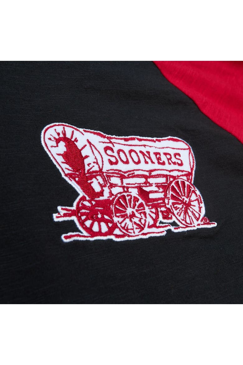 Men's Mitchell & Ness Black Oklahoma Sooners Legendary Slub Raglan Long Sleeve T-Shirt, Alternate, color, Black