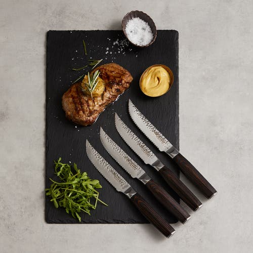 Cuisine::pro Damashiro 4pc Emperor 4.5in Steak Knife Set In Silver