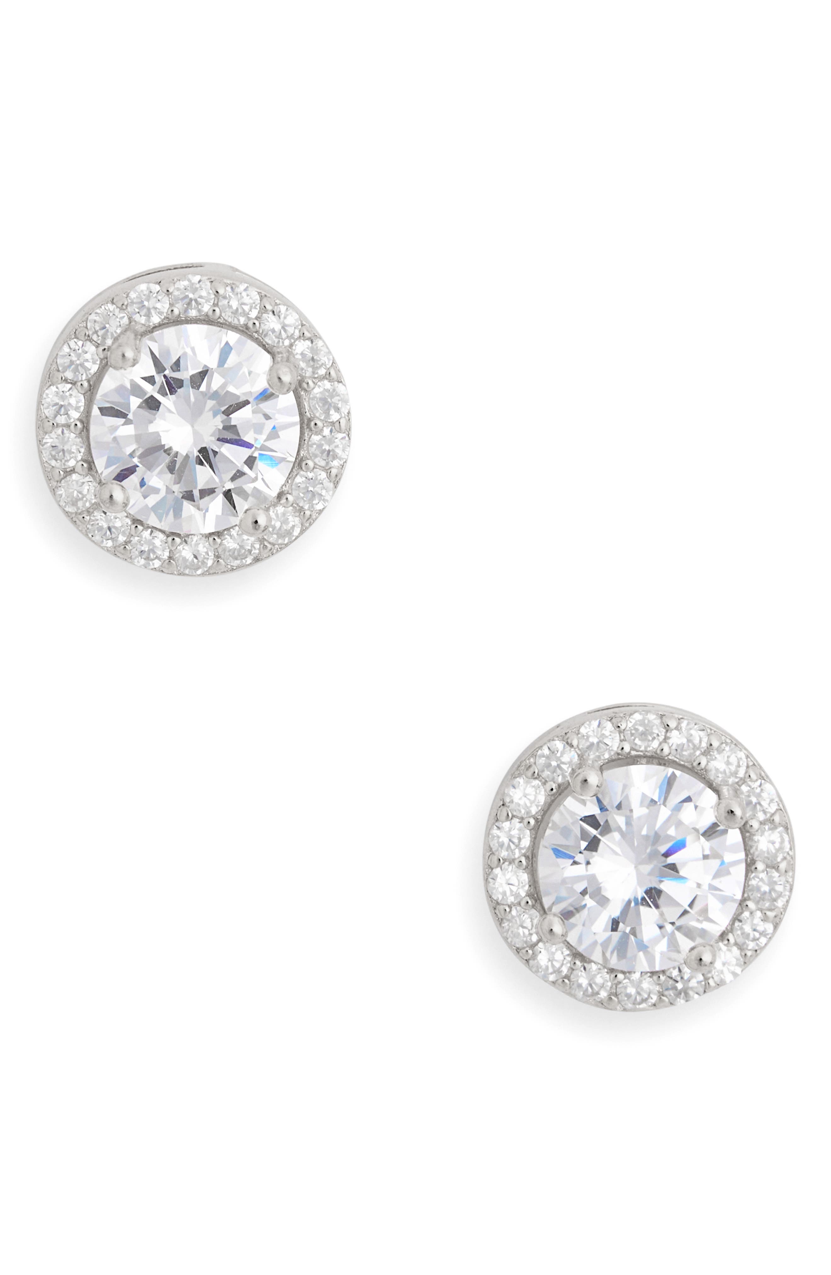 NORDSTROM RACK CZ Pavé Button Stud Earrings