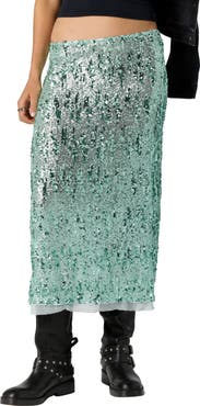 Free People Intimately FP Party Trick Sequin Midi Skirt