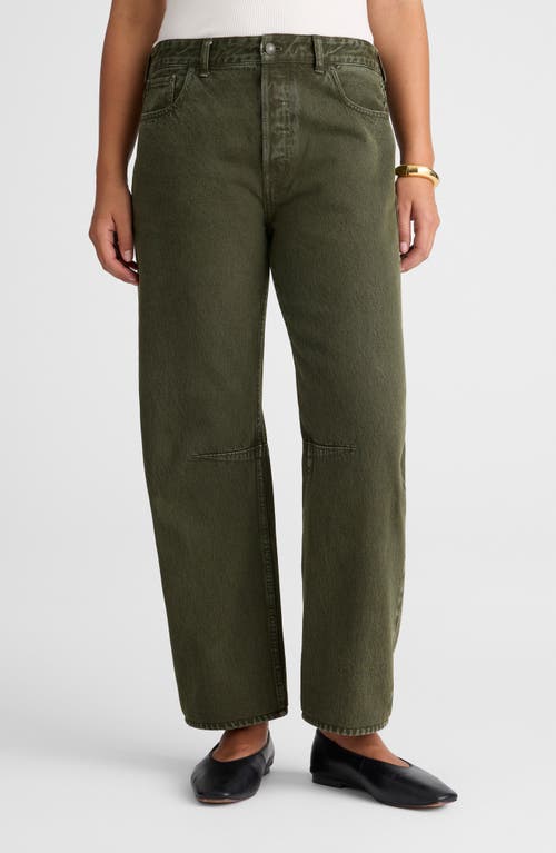 Madewell Darted Barrel Leg Jeans In Green