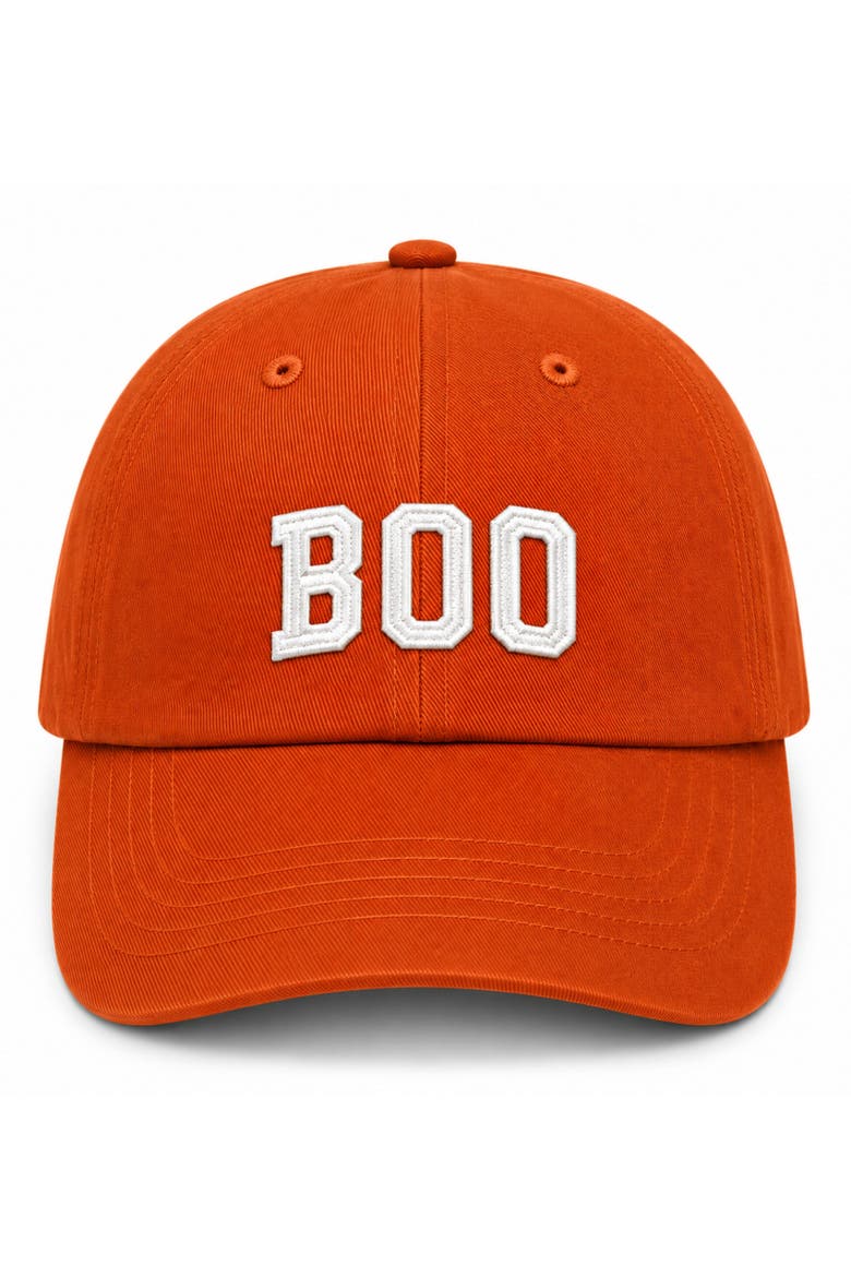 Boo Baseball Hat, Main, color, Burnt Orange