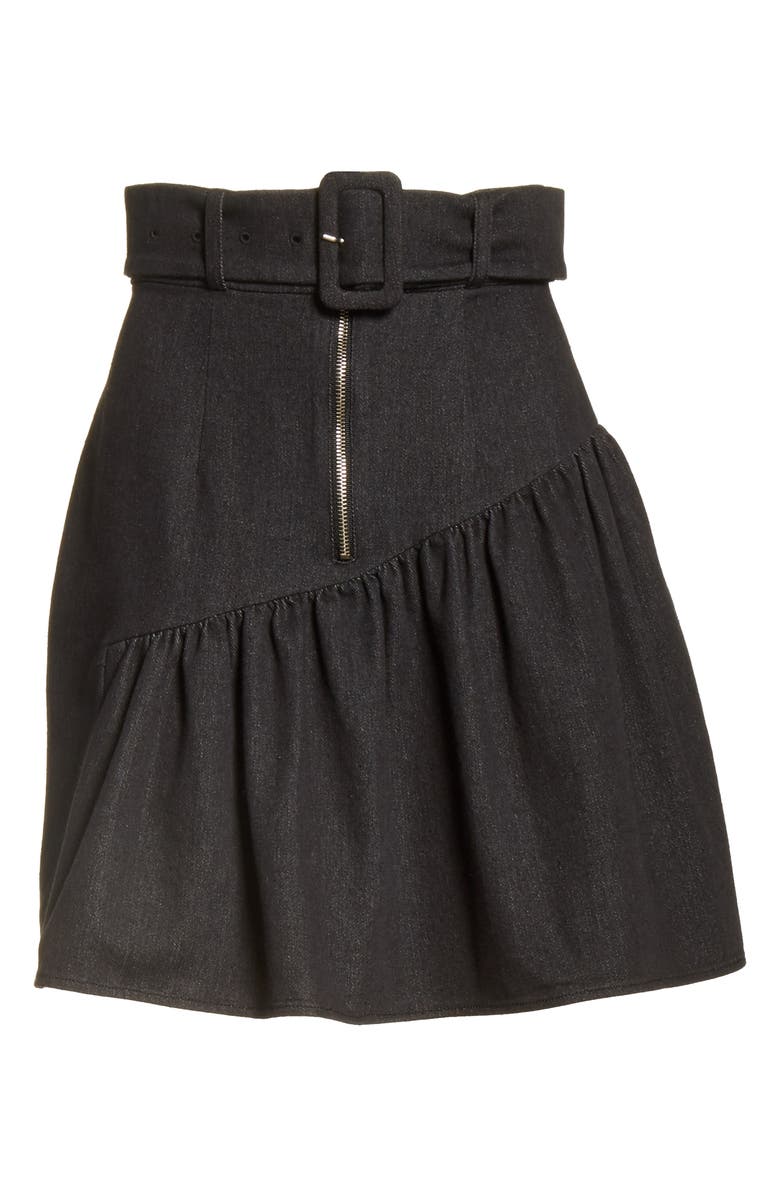 Rejina Pyo Belted Ruffle Denim Miniskirt, Alternate, color,