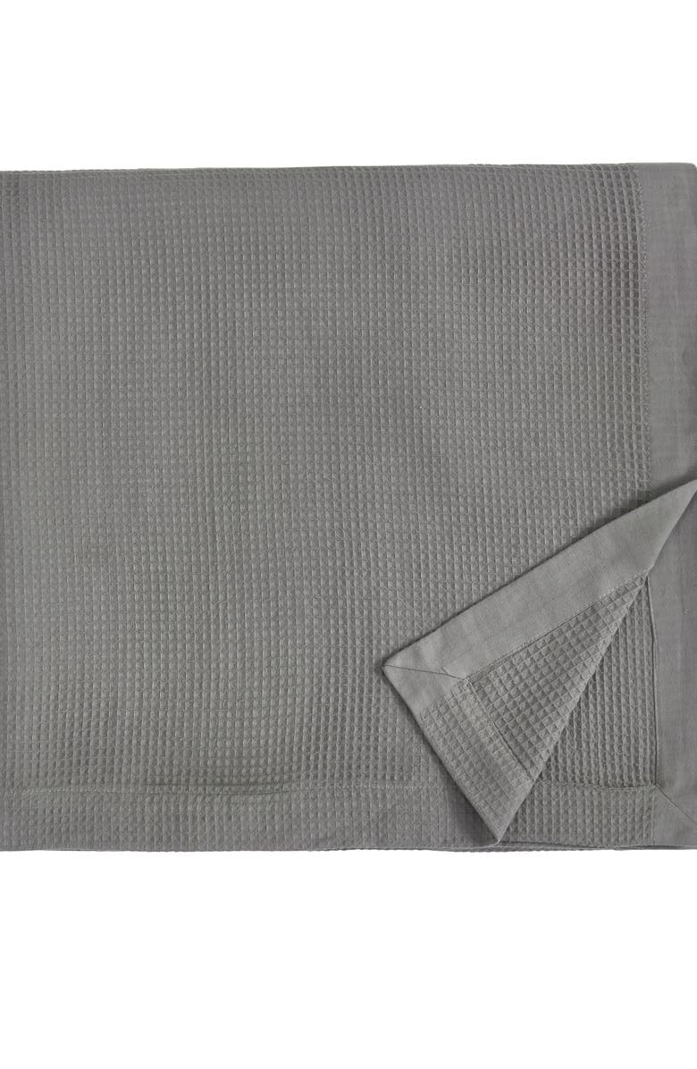 Woven & Weft Soft Cotton All-Season Waffle Weave Throw Blanket, Alternate, color, Light Grey