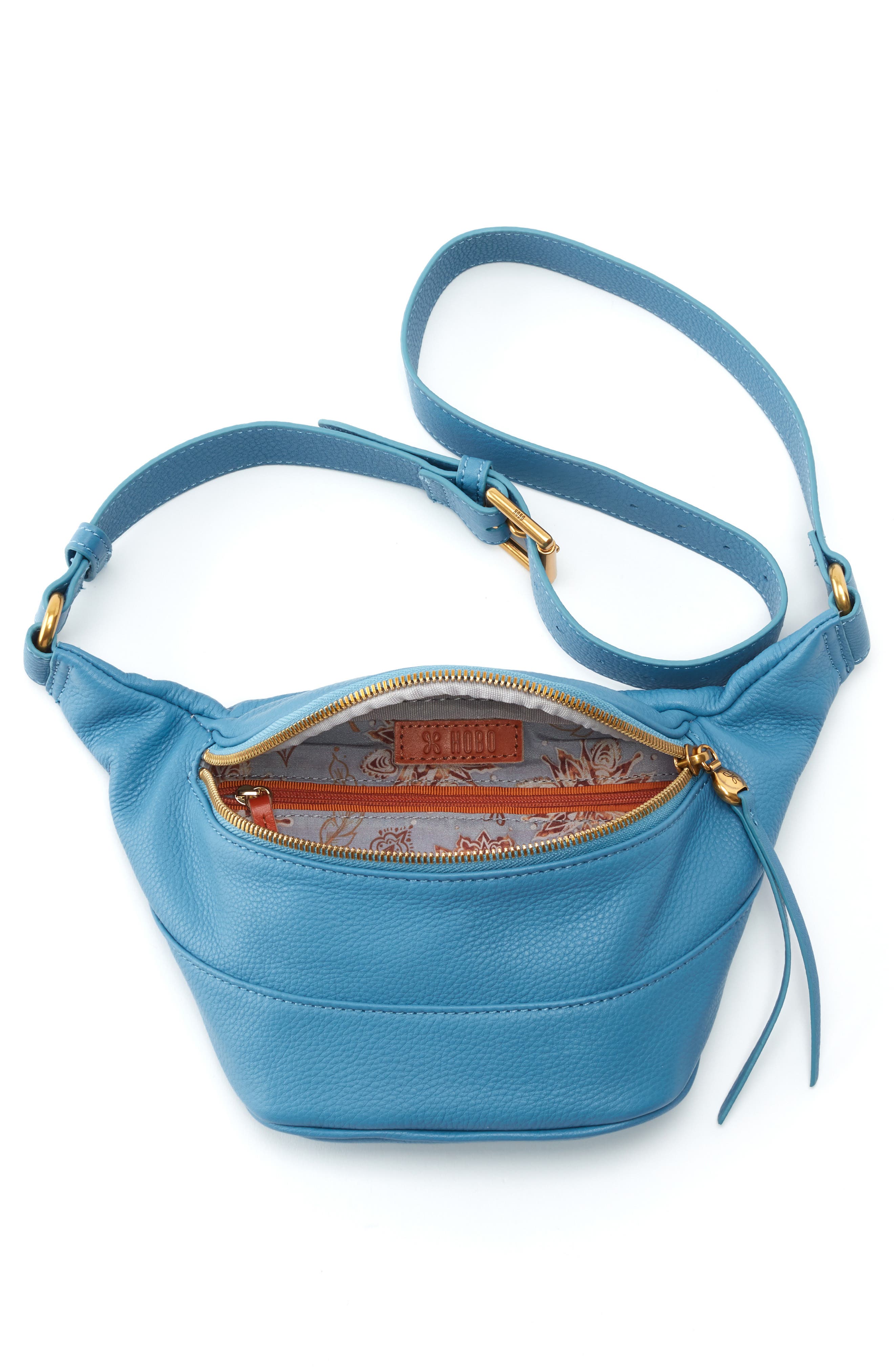 Jett Leather Belt Bag, Alternate, color, DUSTY BLUE