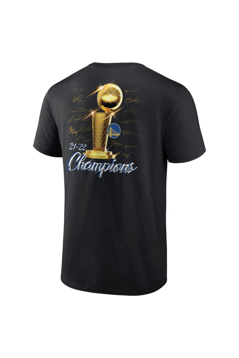 Men's Fanatics Branded Black Golden State Warriors 2022 NBA Finals Champions Forward Roster Signature T-Shirt, Alternate, color, Black