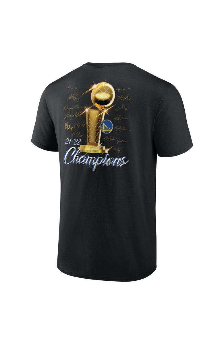 FANATICS Men's Fanatics Branded Black Golden State Warriors 2022 NBA Finals Champions Forward Roster Signature T-Shirt, Alternate, color,