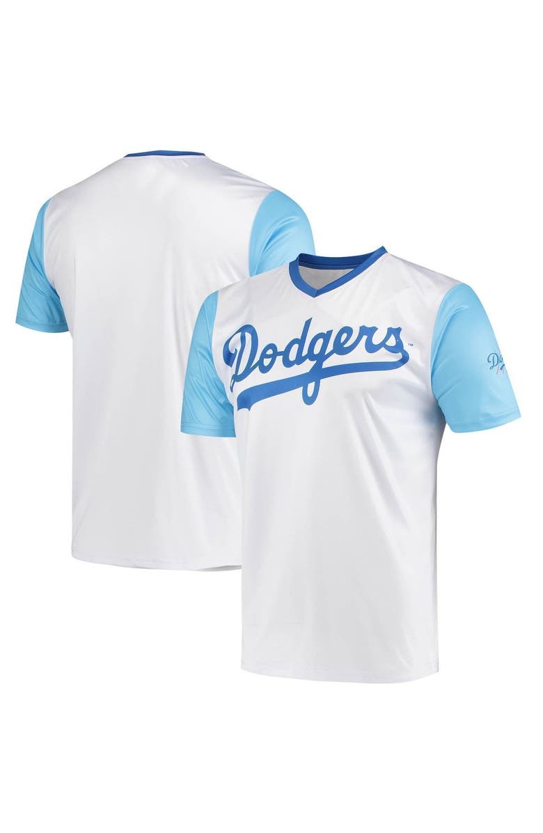 STITCHES Men's Stitches White Los Angeles Dodgers Cooperstown Collection Wordmark V-Neck Jersey, Main, color,