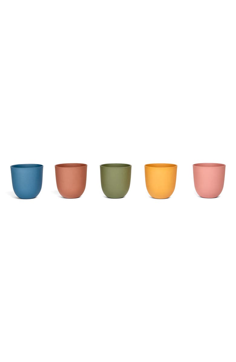COMMUNE Set of 5 Assorted Ceramic Tumblers, Main, color, Rainbow Multi