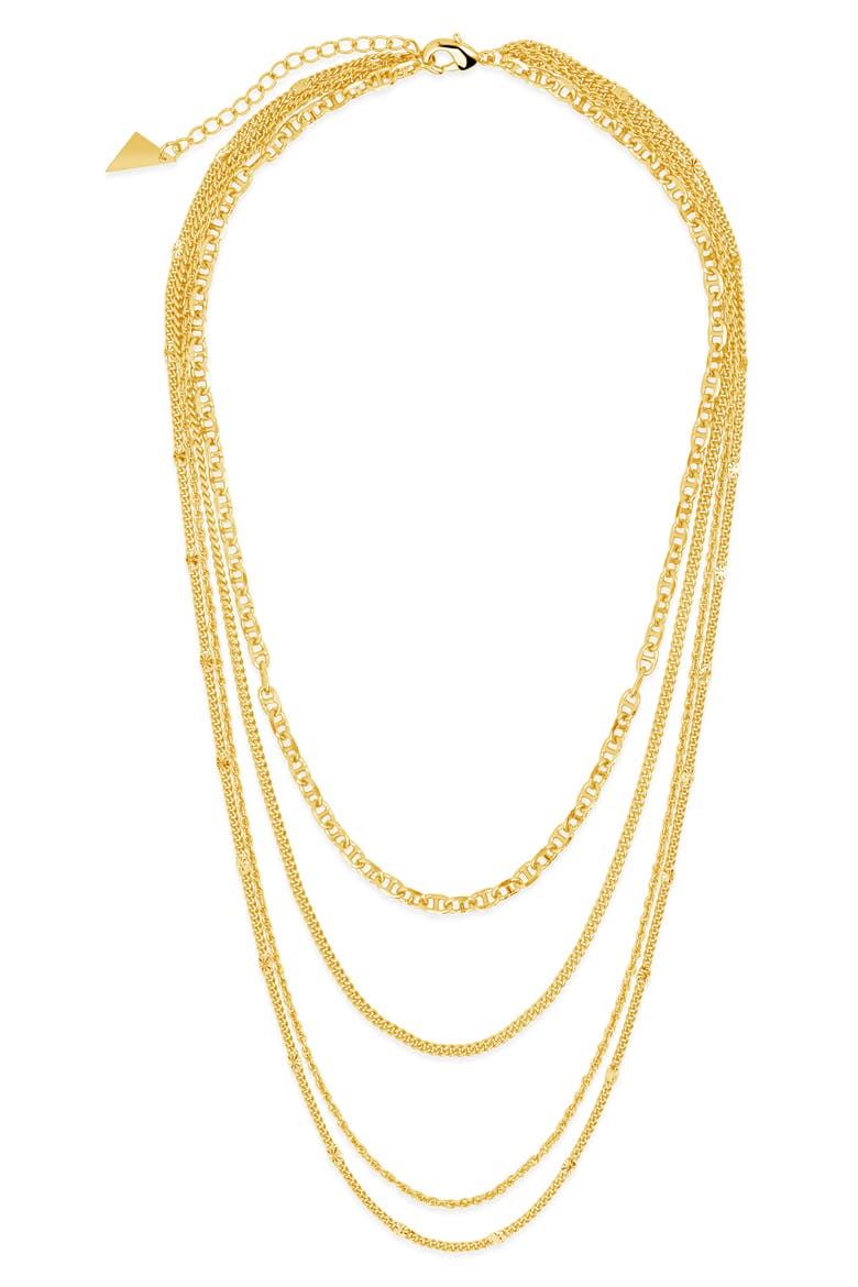 Lulu Layered Chain Necklace, Alternate, color, GOLD