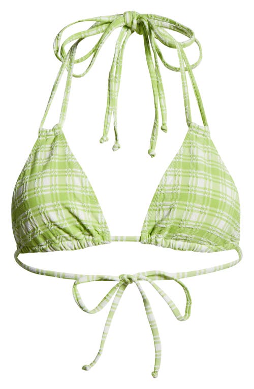 PACSUN PACSUN ERICA PLAID TRIANGLE BIKINI TOP 