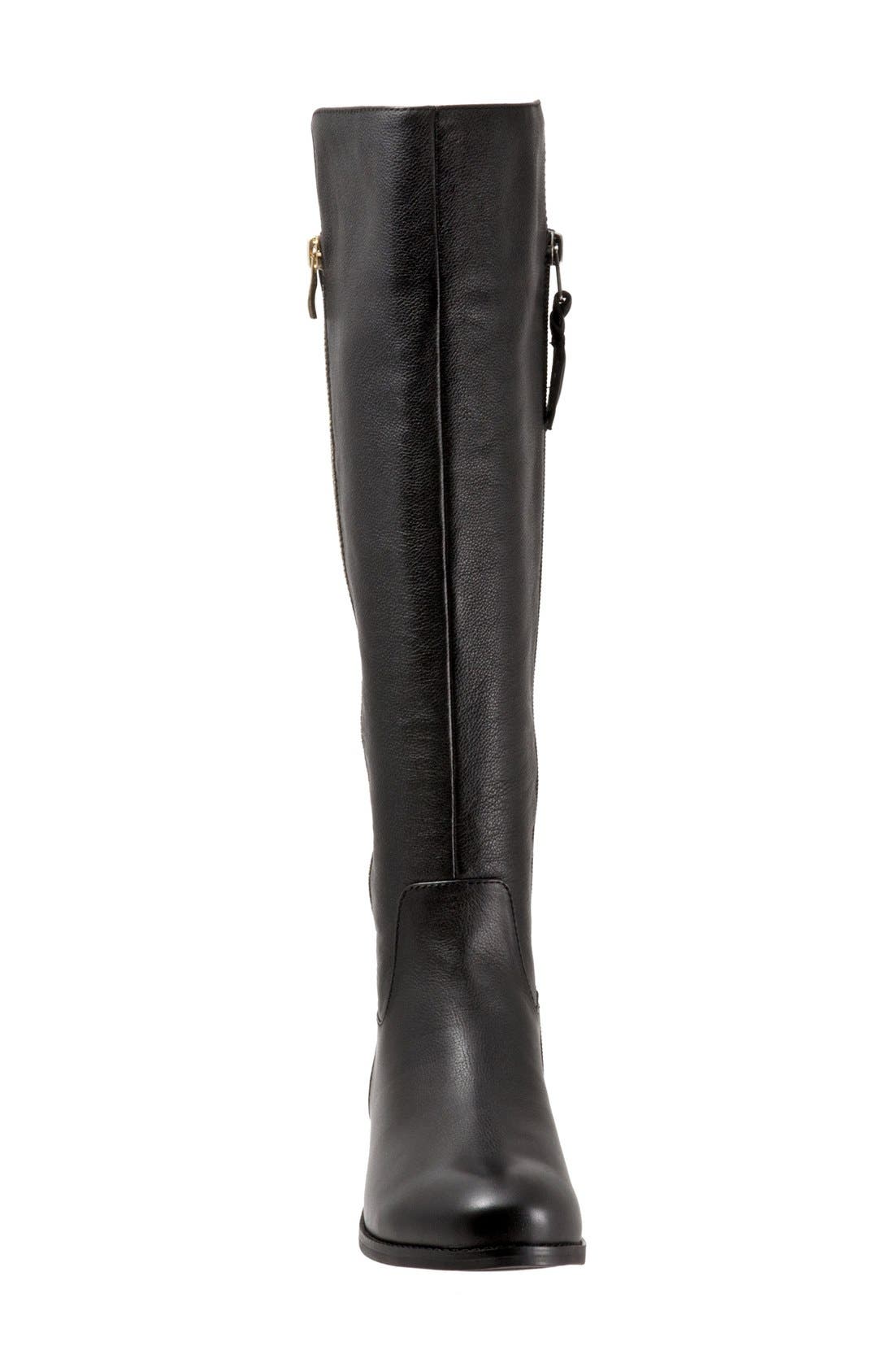 'Larule' Tall Boot, Alternate, color, BLACK LEATHER/ SUEDE WIDE CALF