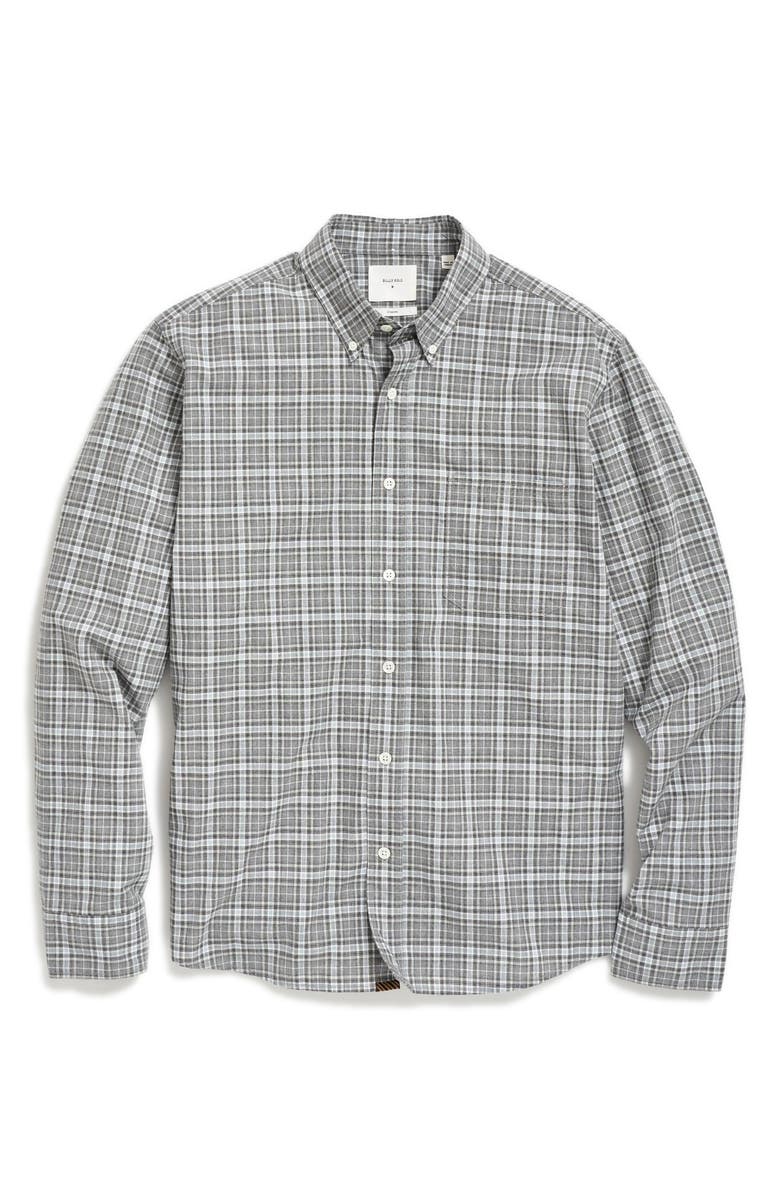 Billy Reid Tuscumbia Mélange Plaid Cotton Button-Down Shirt, Main, color, 