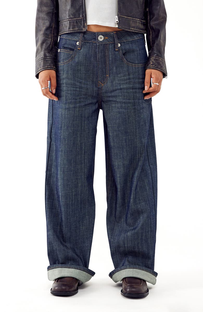 BDG Urban Outfitters Jaya Low Rise Wide Leg Jeans, Main, color, Raw Denim