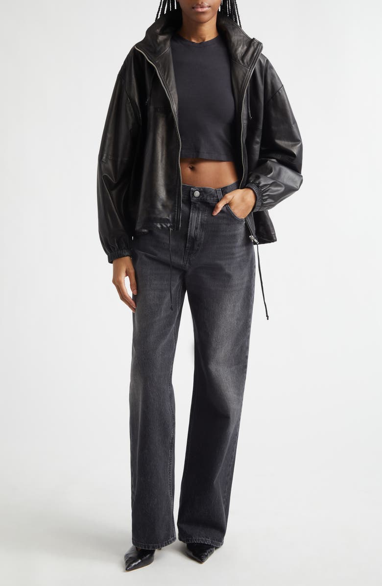 Haikure Korea High Waist Straight Leg Jeans, Alternate, color, Authentic Black Wash