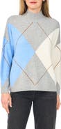 Halogen® Argyle Mock Neck Sweater