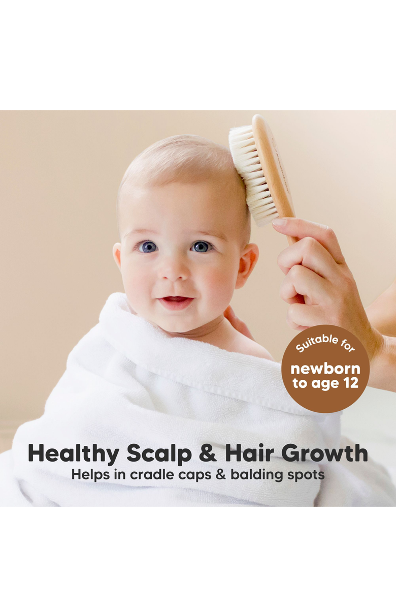 KeaBabies Baby Hair Brush and Comb Set, Alternate, color, Walnut
