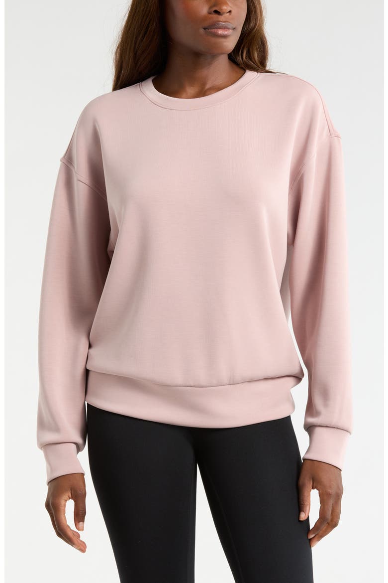 Soft Luxe Boxy Crew Sweatshirt, Main, color, PINK FAWN
