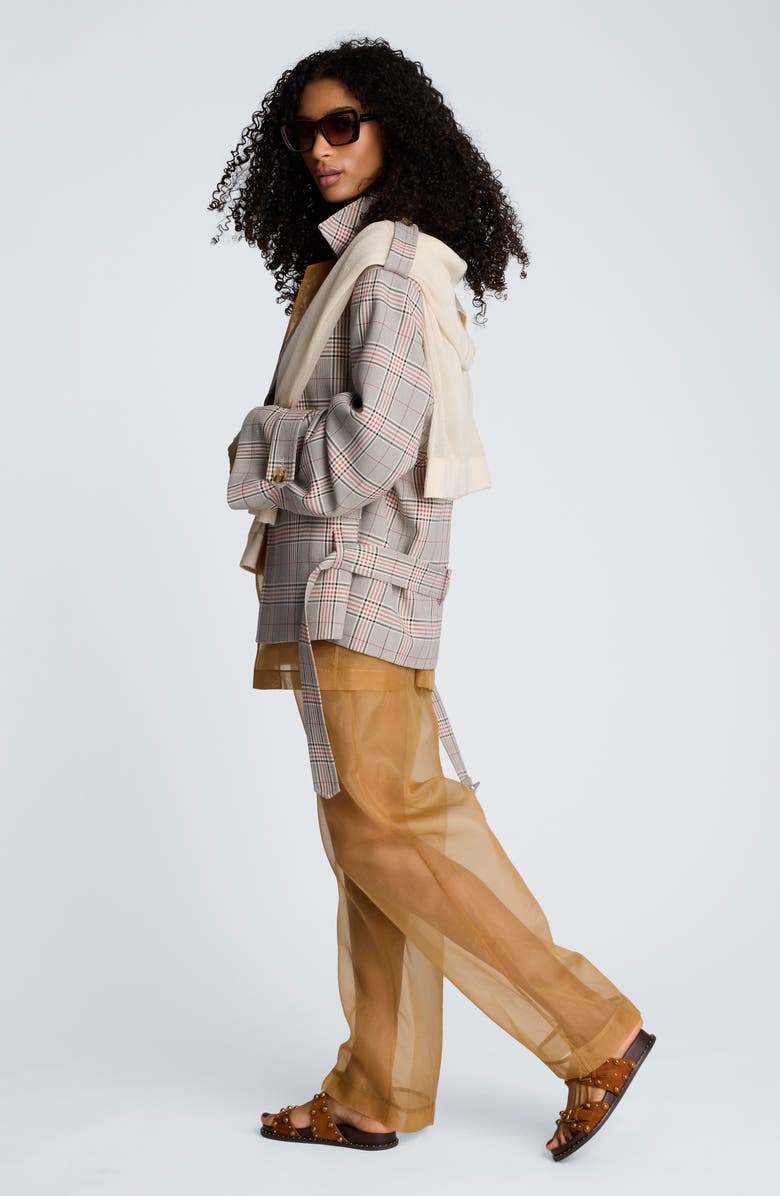 Kenneth Cole High Waist Sheer Wide Leg pants, Alternate, color, Mesquite