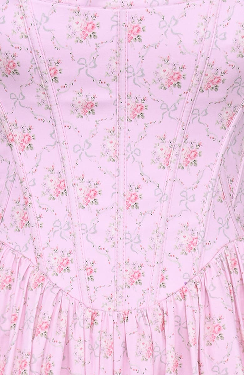 HOUSE OF CB Amara Floral Print Midi Dress, Alternate, color, Rose Pink