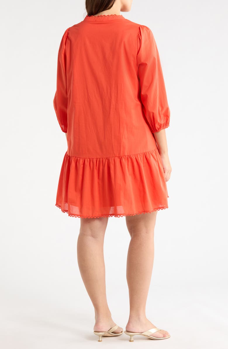 SUGARLIPS Yamila Ruffle Cotton Minidress, Alternate, color, Tomato