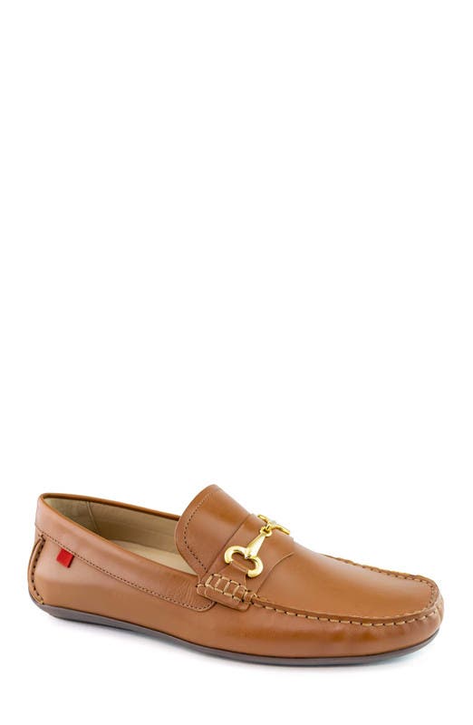 Marc Joseph New York Wall Street Leather Buckle Loafer in Cognac Napa 