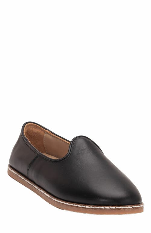 Epilogue Shoes Dalya Leather Slip On Flats in Black Leather  product