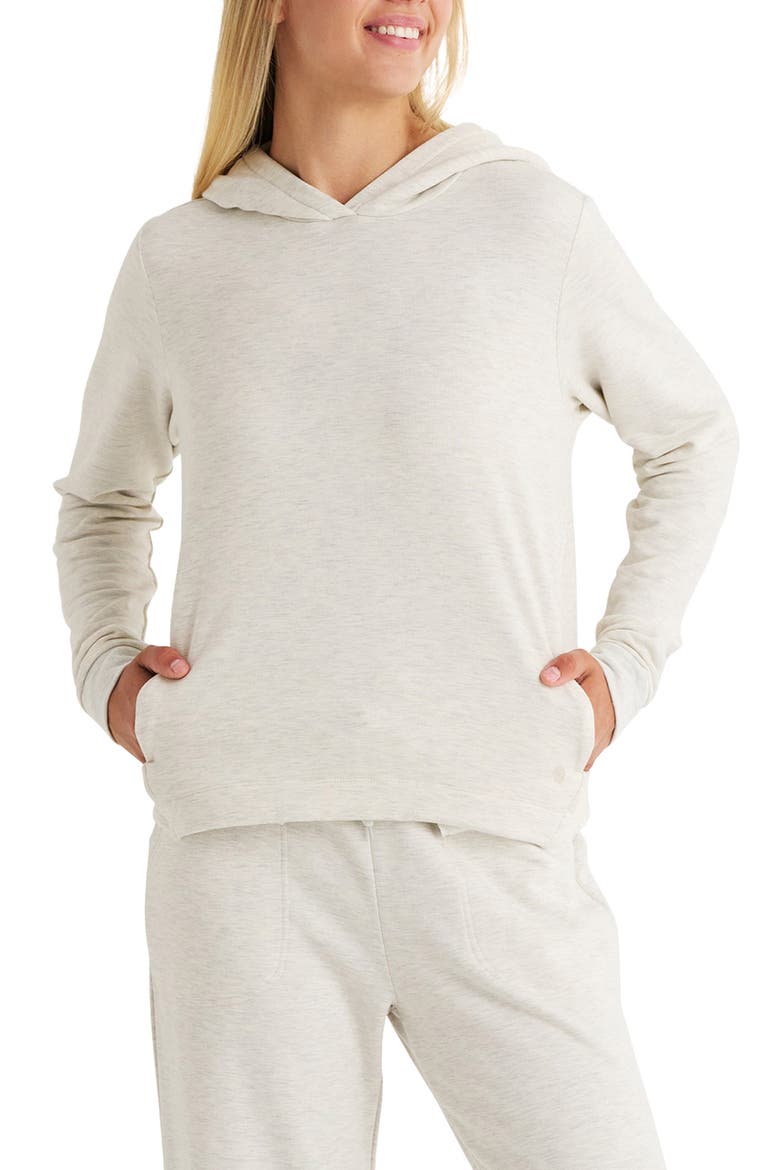 Lightweight Fleece Hoodie, Main, color, OFF WHITE HEATHER