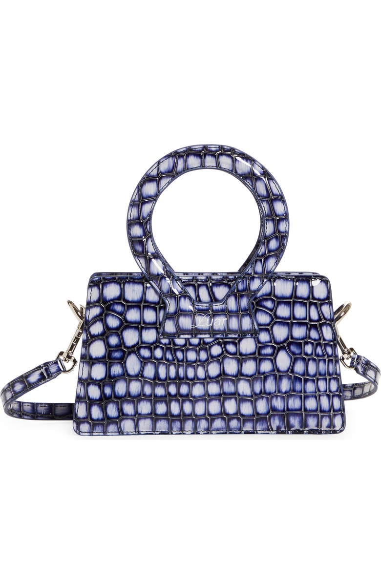 Luar Ana Mini Croc Embossed Leather Top Handle Bag, Main, color,