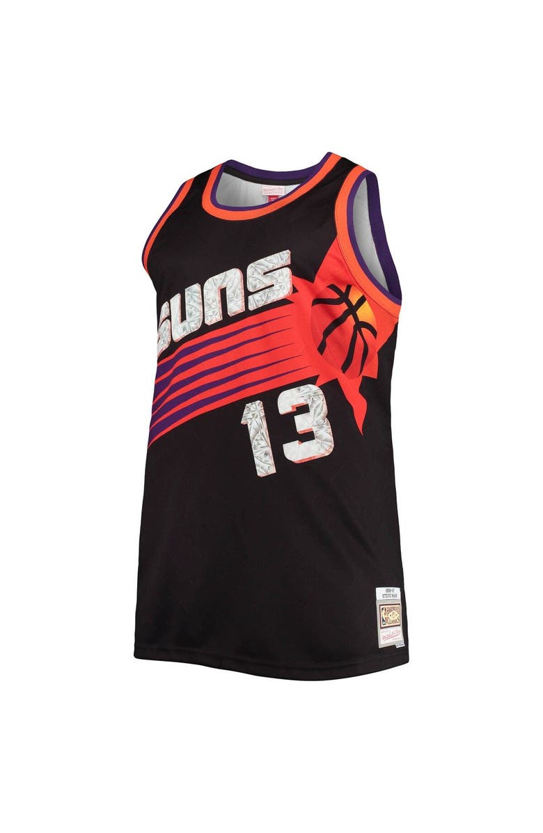 Mitchell & Ness Men's Mitchell & Ness Steve Nash Black Phoenix Suns Big & Tall 1996/97 NBA 75th Anniversary Diamond Swingman Jersey, Alternate, color, 
