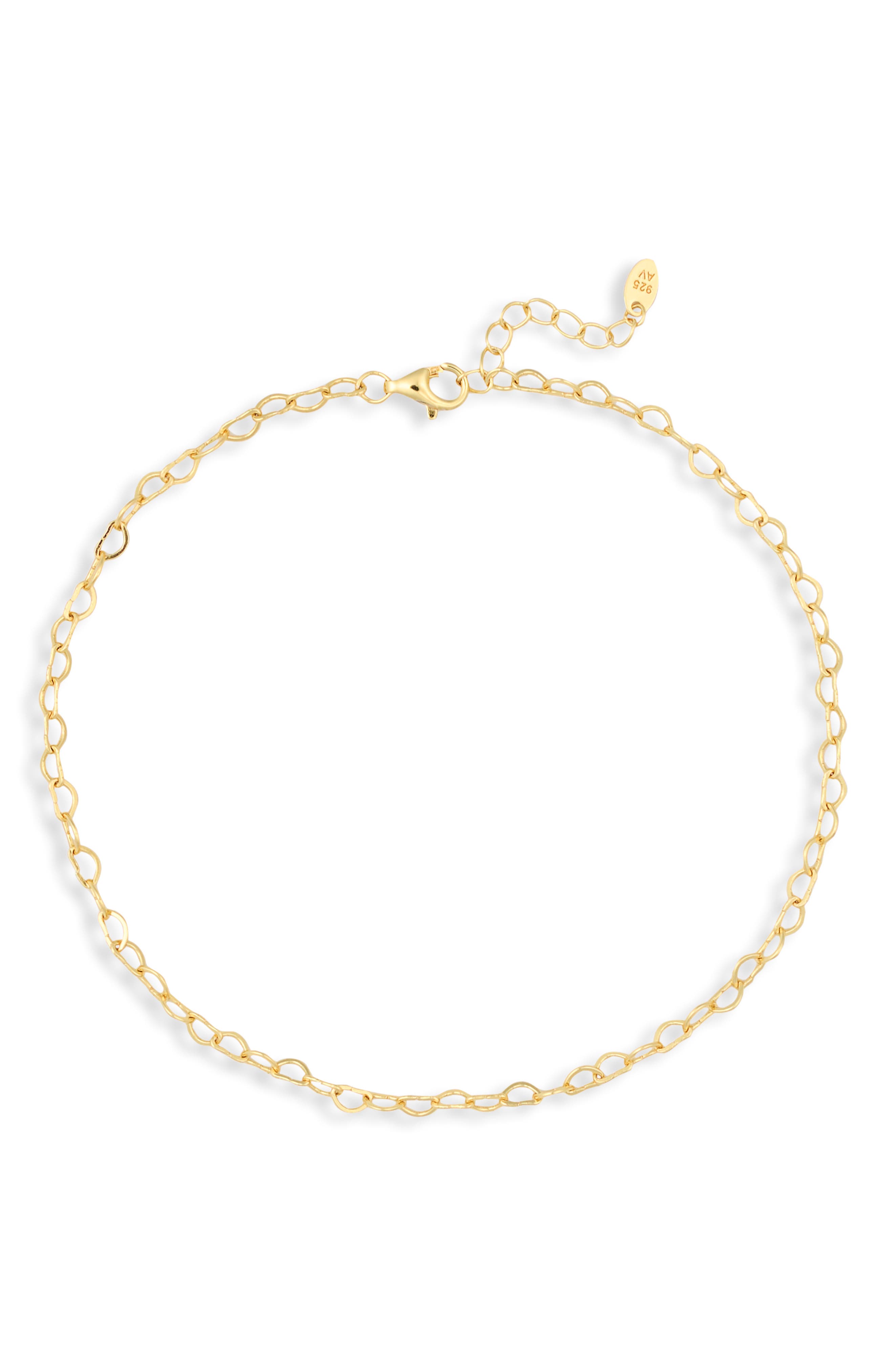 ARGENTO VIVO Interlock Heart Anklet (Women) | Nordstromrack