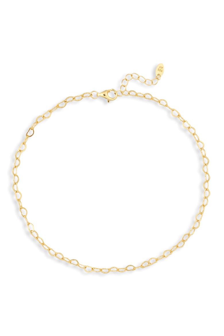 Interlock Heart Anklet, Alternate, color, GOLD