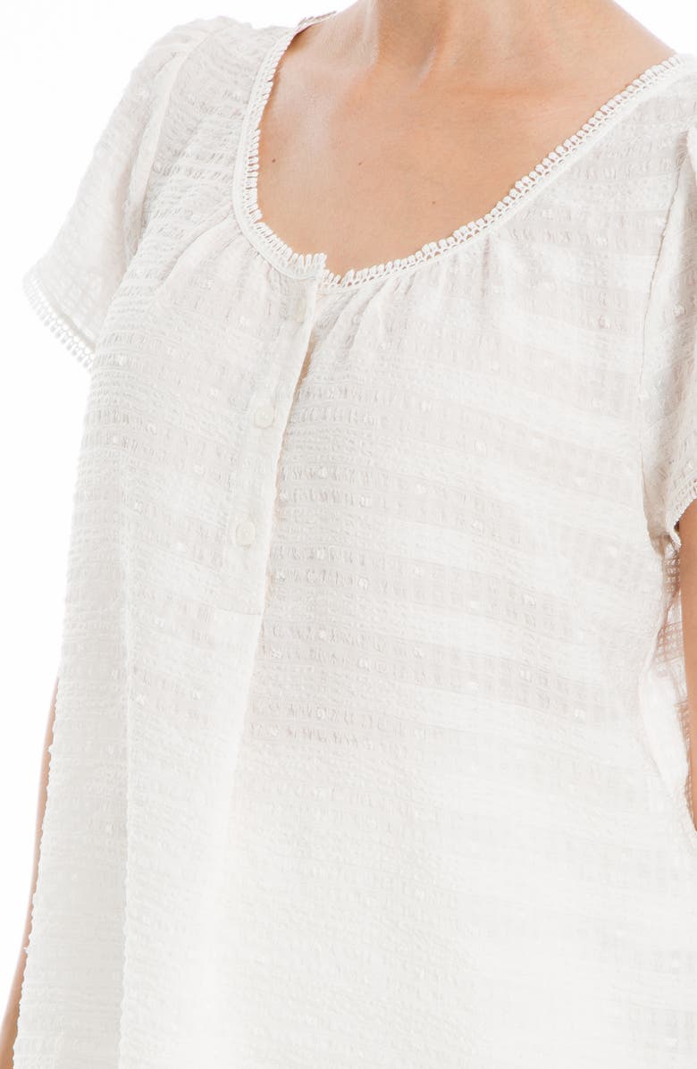 MAX STUDIO Swiss Dot Button Top, Alternate, color, Ivory-Ivory