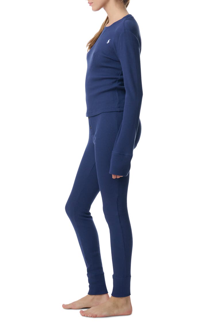 Stretch Organic Cotton & Modal Long Pajamas, Alternate, color, NAVY