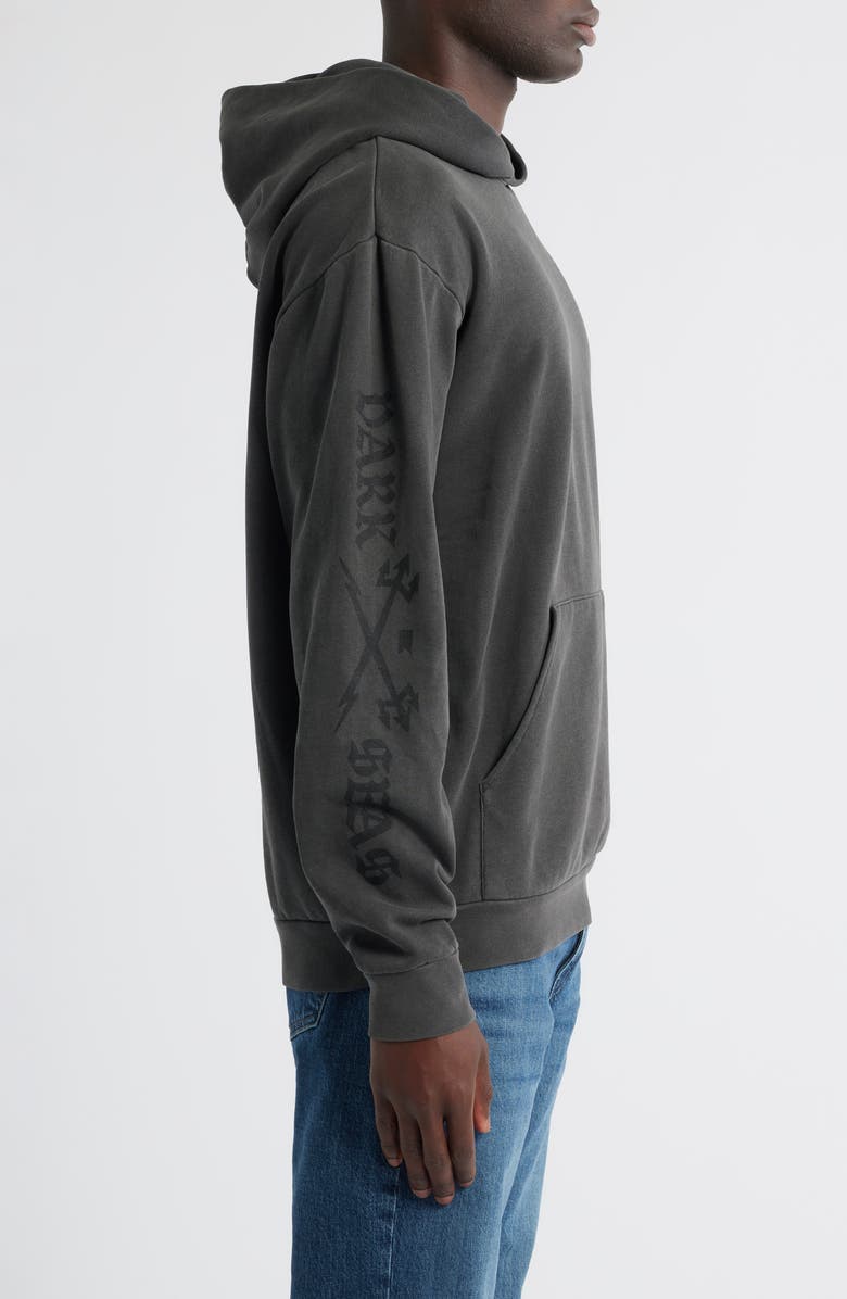 DARK SEAS Fence Line Fleece Graphic Hoodie, Alternate, color, Pigment Black