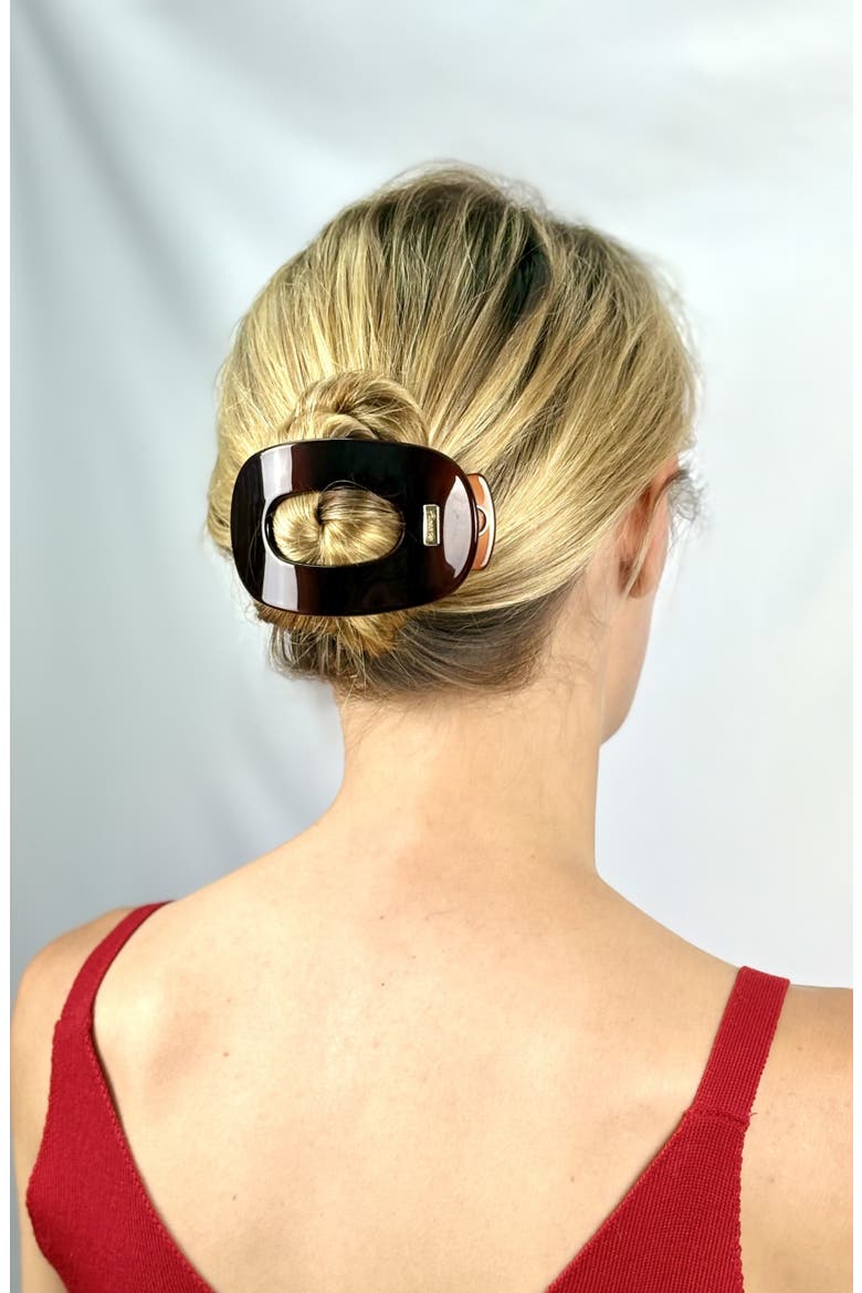 Oval Yoga Clip, Alternate, color, AUBURN
