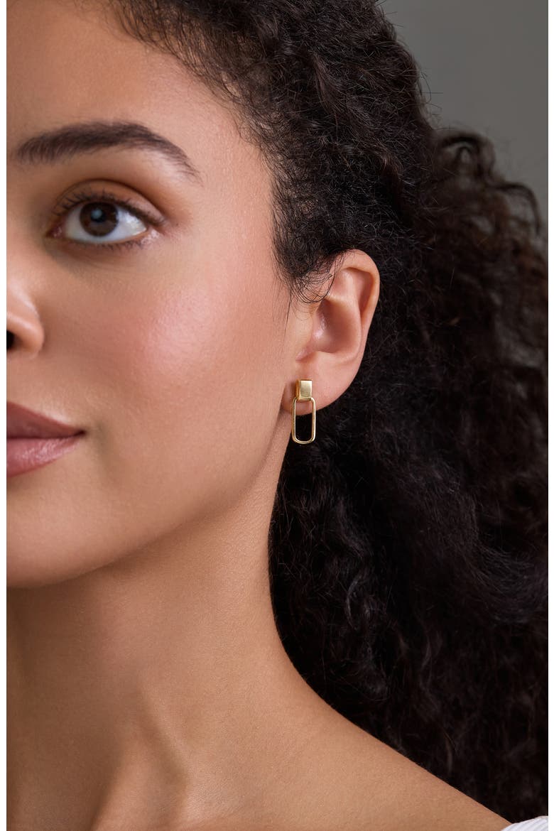 14K Gold Link Drop Earrings, Alternate, color, 14K YELLOW GOLD