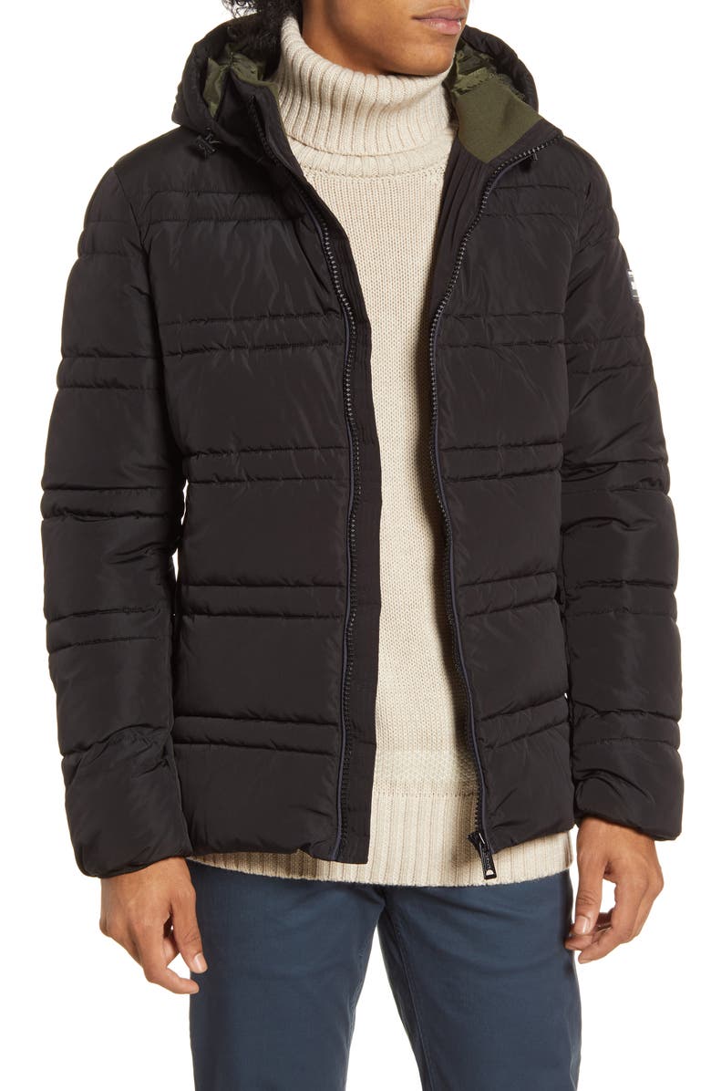 Scotch & Soda Channel Quilted Hooded Jacket, Main, color,