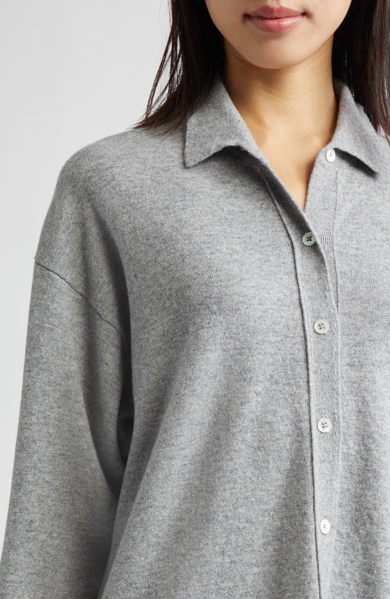 Johnstons of Elgin Munro Cashmere Shirt, Alternate, color, Light Grey