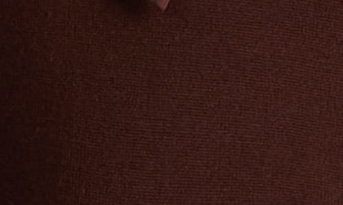 Alice And Olivia Chase Puff Sleeve Ruffle Neck Sweater Dark Chocolate In Brown