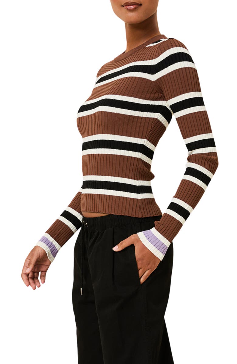 Solid & Striped The Dora Rib Stripe Top, Alternate, color, Coconut Stripe