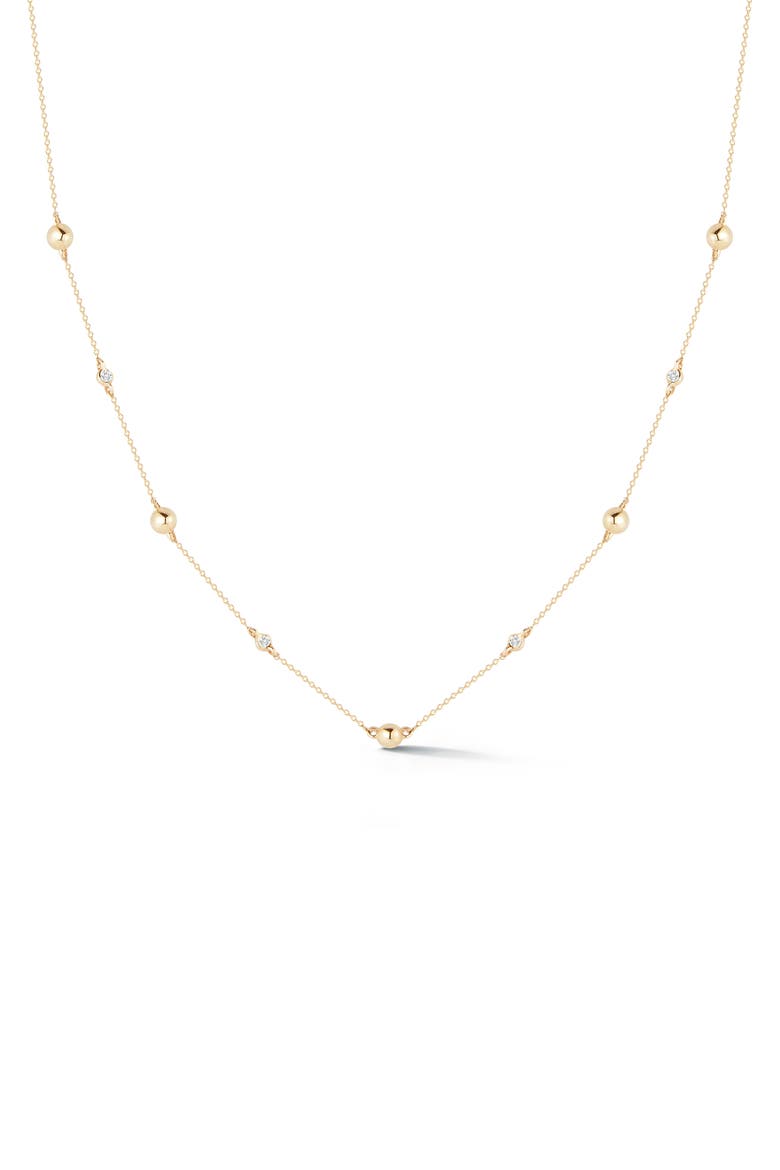 Poppy Rae Diamond & Ball Station Necklace, Alternate, color, YELLOW GOLD