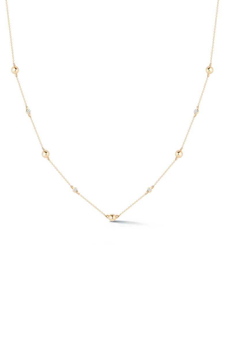 Dana Rebecca Designs Poppy Rae Diamond & Ball Station Necklace, Alternate, color, 