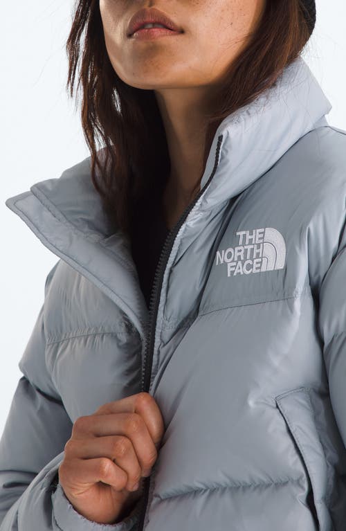 The North Face Nuptse Water Repellent 700 Fill Power Down Short Puffer Jacket In Blue