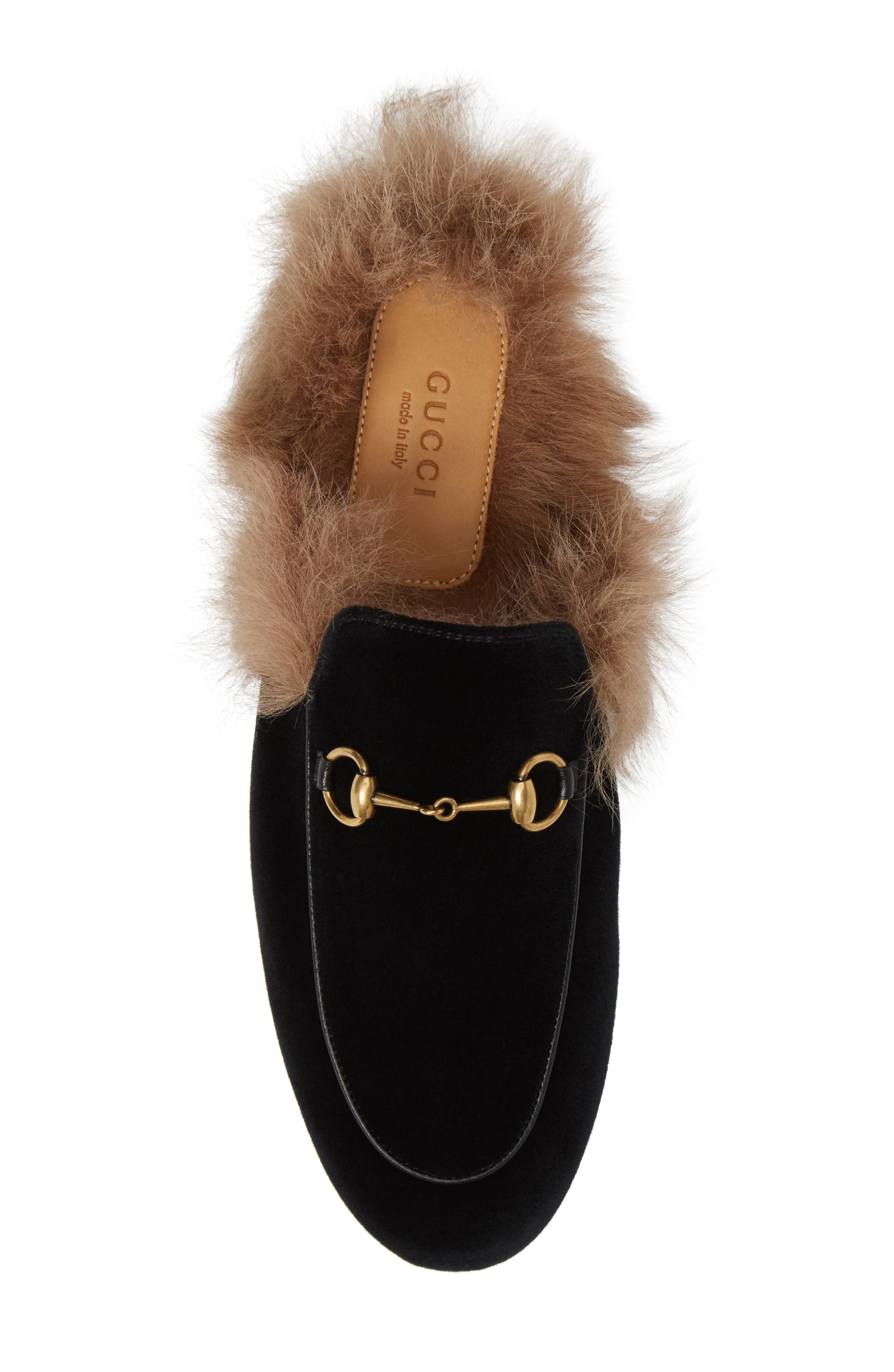 Gucci Princetown Genuine Shearling Mule Loafer, Alternate, color, 