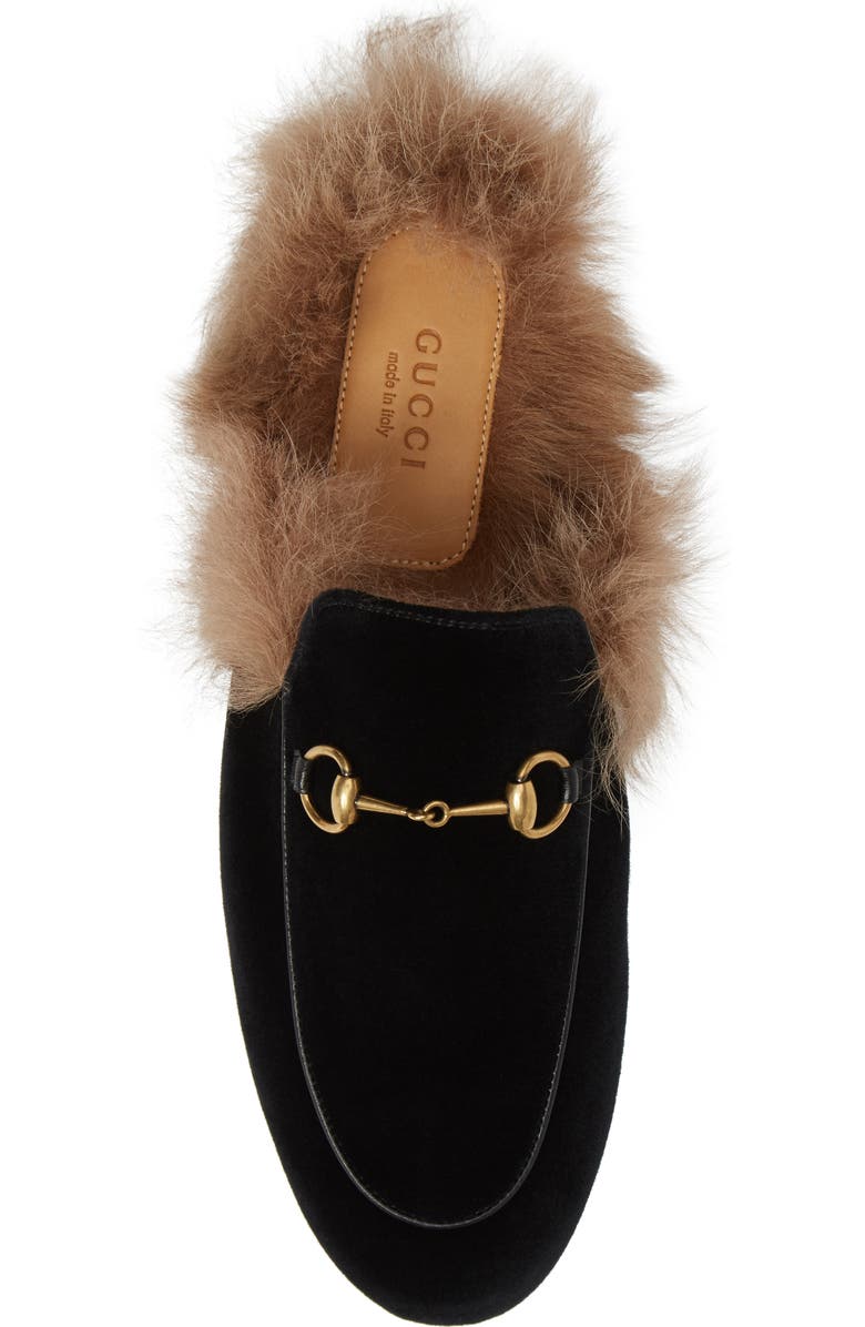 Gucci Princetown Genuine Shearling Mule Loafer, Alternate, color,
