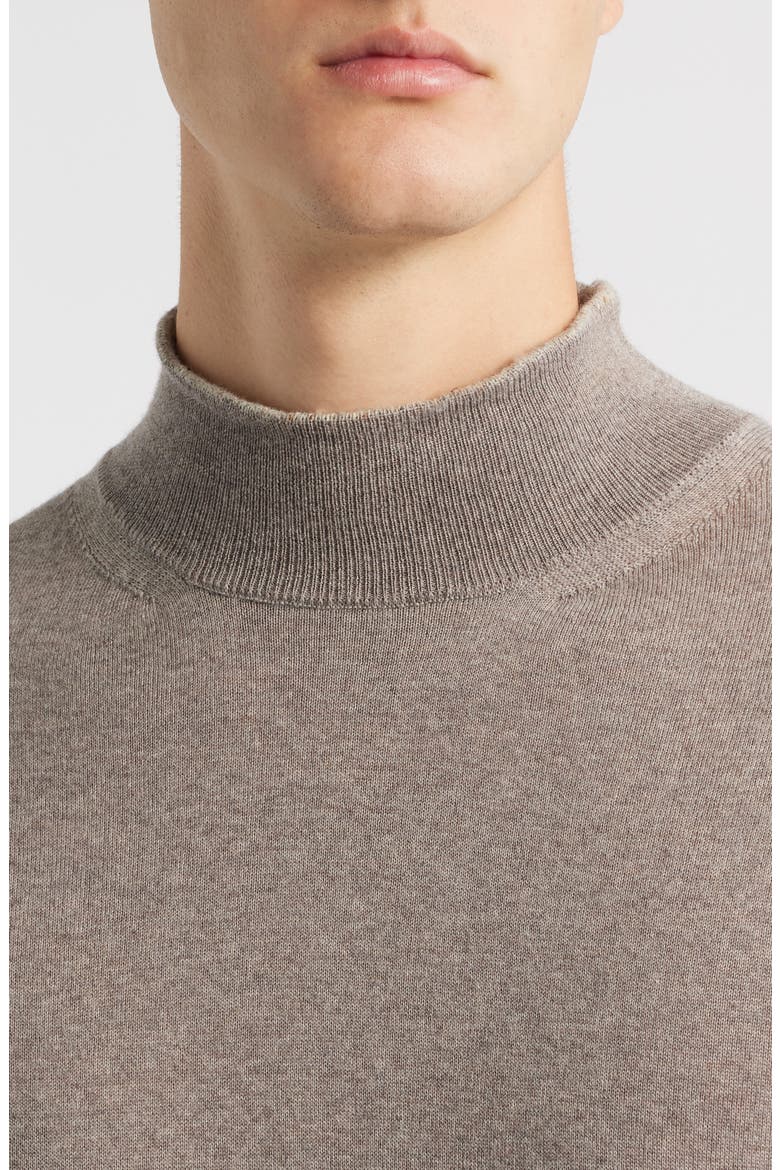 Mock Neck Wool & Silk Blend Sweater, Alternate, color, BEIGE