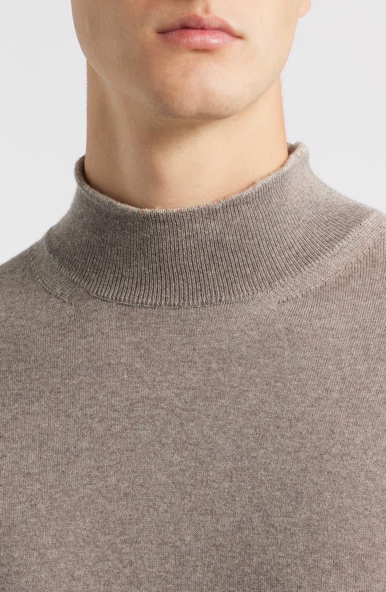 Canali Mock Neck Wool & Silk Blend Sweater, Alternate, color, Beige