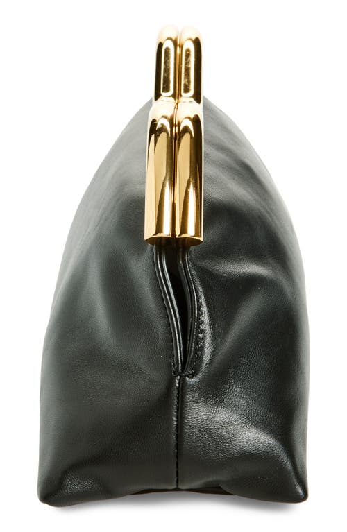 Mansur Gavriel Baci Leather Frame Shoulder Bag In Black/flamma