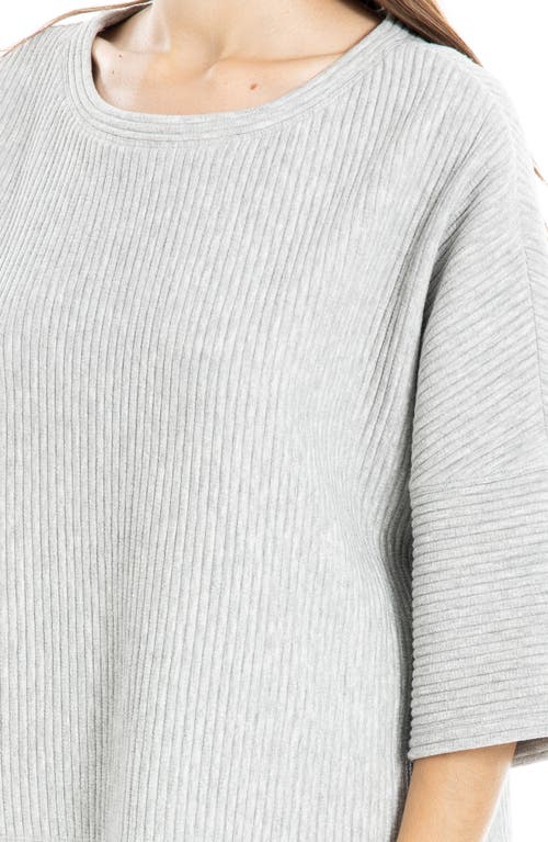 Max Studio Ottoman Rib Dolman Sleeve Sweater In Light Heather Gray